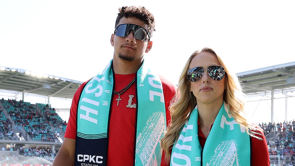 Patrick and Brittany Mahomes at a KC Current game