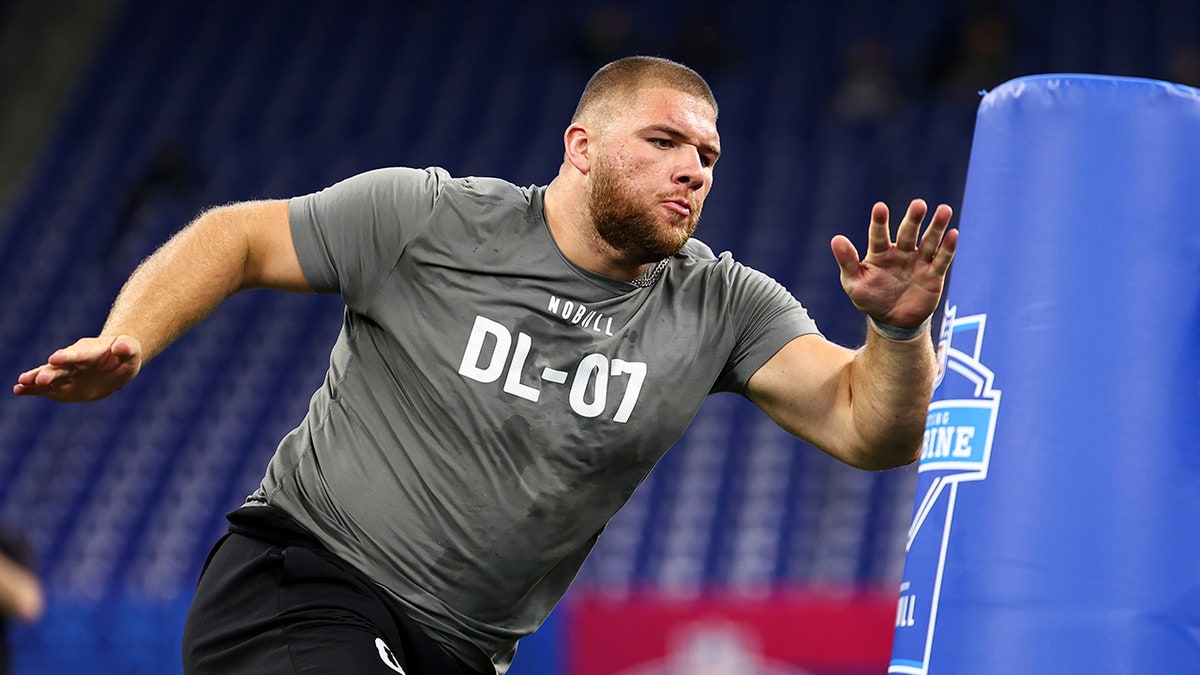 Braden Fiske at the NFL Combine