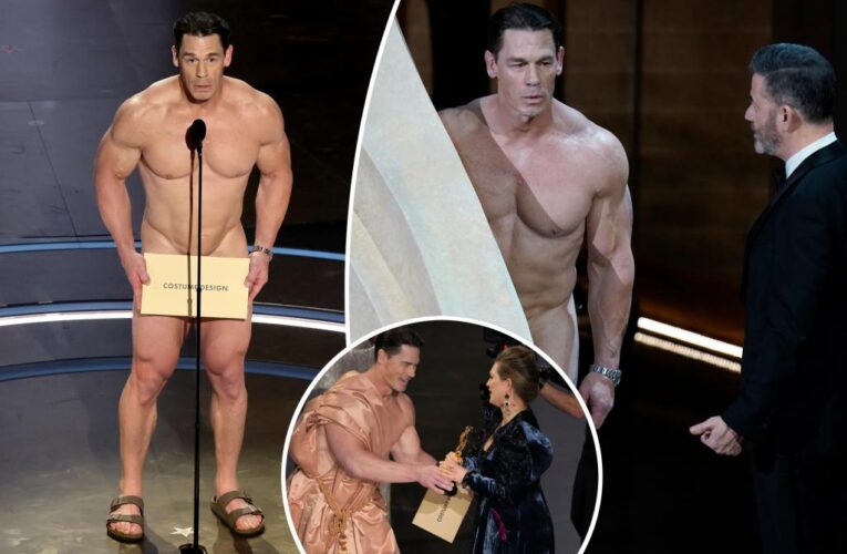 Naked John Cena streaks at Oscars 2024 with strategically placed envelope