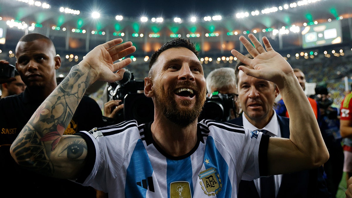 Lionel Messi celebrates