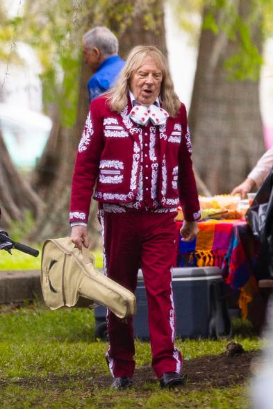 Michael McKean filming "Spinal Tap II."