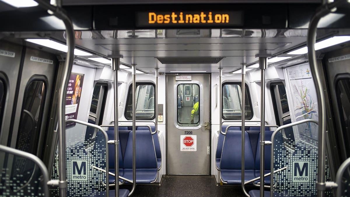 Empty metro car in Washington DC