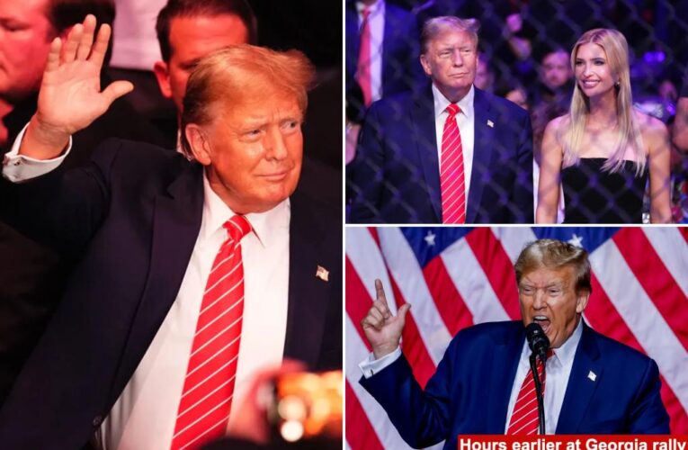 Donald Trump attends UFC 299 with Ivanka Trump, Dana White after Georgia campaign rally