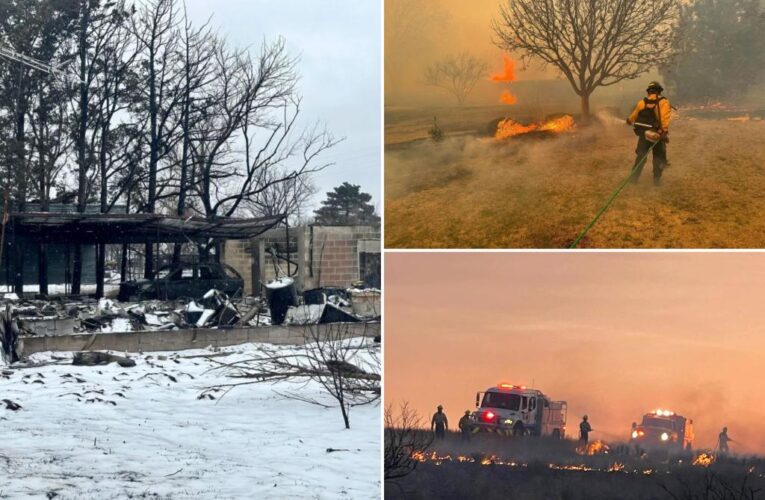 Texas firefighters face dangerous weather conditions during historic wildfire