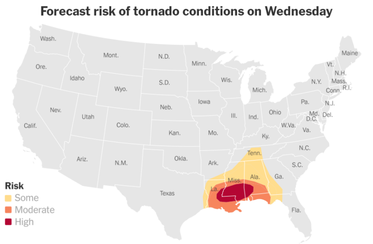 Severe Weather, and Potentially Tornadoes, Headed for Gulf Coast States