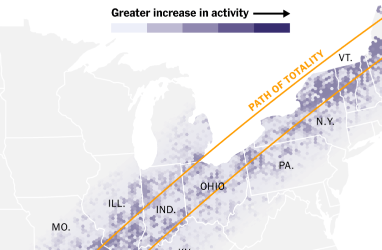 See Maps of Where Eclipse Seekers Flocked and the Traffic That Followed