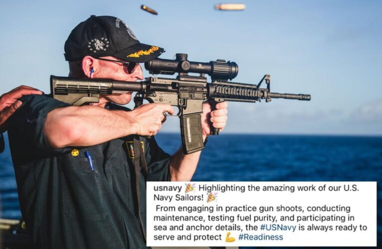 US Navy warship commander mocked for holding rifle with scope mounted backward
