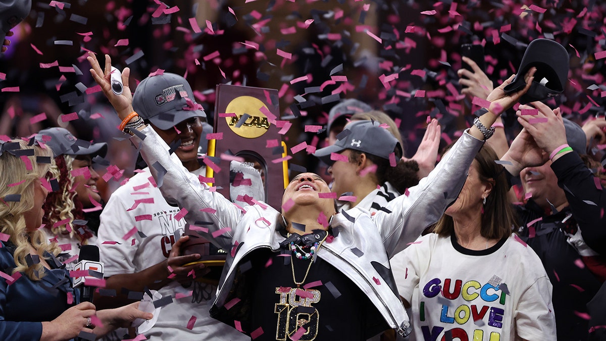 Dawn Staley gets the confetti