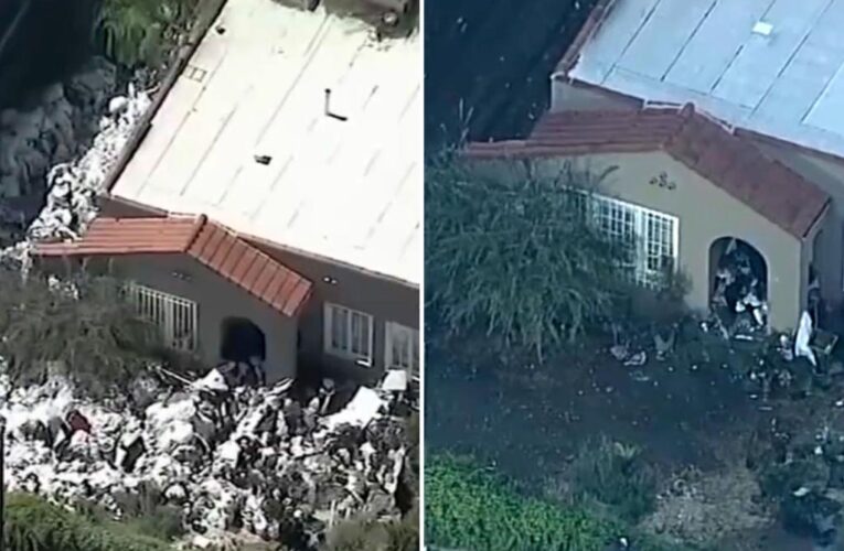 Seven tons of garbage removed from LA ‘trash house’