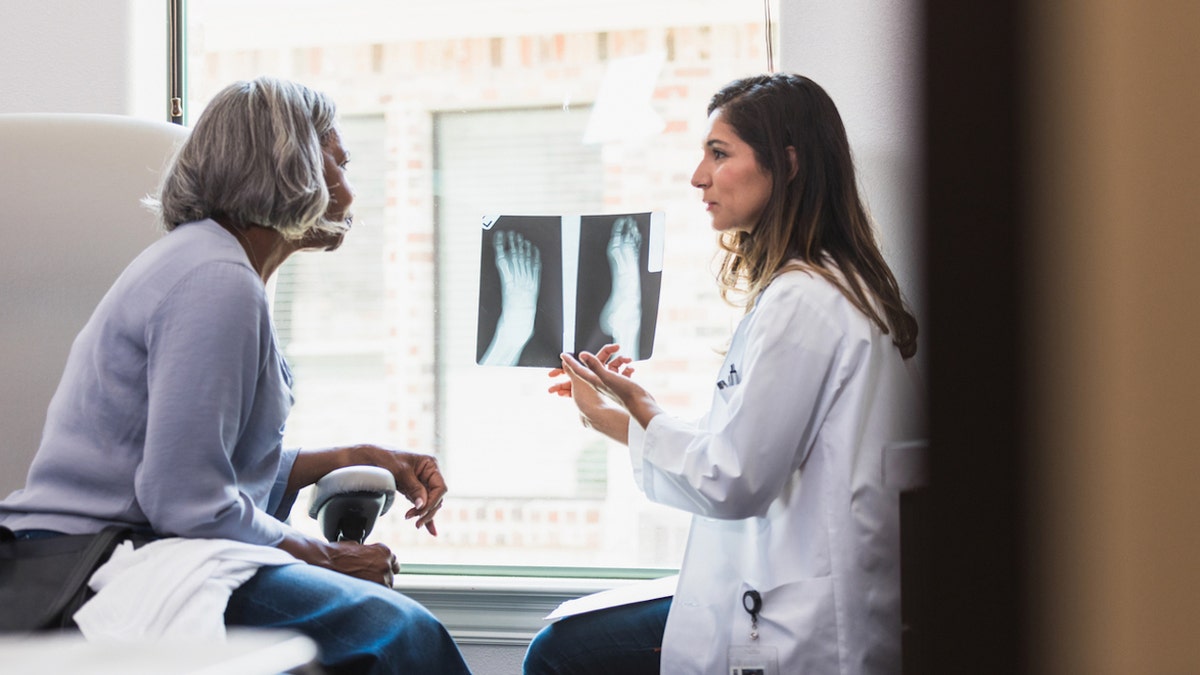 Woman at doctor